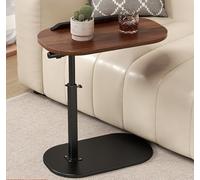 C - Mesa auxiliar, mesa giratoria de altura ajustable, bandeja de TV, se desliza debajo del sofá, mesa de centro pequeña para espacios limitados, mesa versátil para aperitivos y bebidas