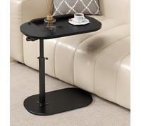 C - Mesa auxiliar, mesa giratoria de altura ajustable, bandeja de TV, se desliza debajo del sofá, mesa de centro pequeña para espacios limitados, mesa versátil para aperitivos y bebidas