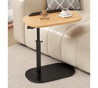 C - Mesa auxiliar, mesa giratoria de altura ajustable, bandeja de TV, se desliza debajo del sofá, mesa de centro pequeña para espacios limitados, mesa versátil para aperitivos y bebidas