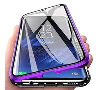 C/N para Xiaomi 10T Lite Funda,360 Grados Frente y Parte Posterior Cuerpo Completo Protección Transparente Vidrio Templado + Metal Bumper con Adsorción Magnética Carcasa para Xiaomi 10T Lite