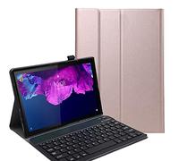 C/N Teclado Funda para Lenovo Tab P11 - QWERTY Ultra Slim Teclado Wireless Keyboard Case con Magnético Desmontable Inalámbrico Bluetooth para Lenovo Tab P11 11" 2020 TB-J606F, Oro Rosa