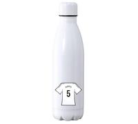 C&P Botella futbol personalizada, Botella de agua acero inoxidable térmica de doble Capa bebidas frías 24h y Calientes 12h, Capacidad 500 ml (Madrid)