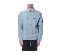 C.P. Company- Sobrecamisa Boxy con Botones y Lente de Algodón Rip-Stop- Jackets- Hombre- Azul- XL- Sobrecamisa Boxy con Botones y Lente de Algodón Rip-Stop