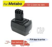 C & P para Metabo 12V Pin de batería 2.0AH Ni-MH reemplazar la batería original 6.02151.50 D-72622 6.25473 6.25474 6.02153.51 6.02151.50 For Metabo 12V