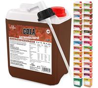 C.P.Sports - Bebida mineral, cola, 5 litros bebida 1:80 + bomba dosificadora, concentrado de bebida, jarabe mineral, 20 variedades, bebida Vital con carnitina y vitaminas sin azúcar