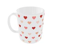 C&P taza corazones blanco brillo con asa e inteior rojo 350 ML (Blanca)