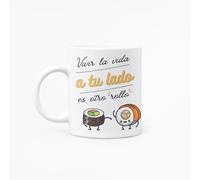 C&P Taza original para tener un detalle cualquier día del año, 350 ml Blanco brillo… (SUSHI)