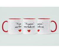 C&P Taza original para tener un detalle cualquier día del año, 350 ml en color Blanco brillo… (TE QUIERO CON TODO MI CORAZON)