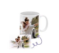 C&P Taza Personalizada con Foto y Texto. Regalos personalizados con foto, TAZA BLANCO BRILLO 350 ml