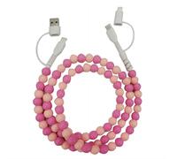 (C) Pearl Beaded Charging Cable - USB-C to Lightning PD Fast Charging Cord for iPhone 17/16/15