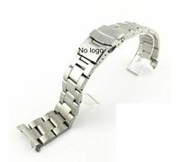 (C-Plata sin logo 22 mm) Para Seiko Correa de acero inoxidable macizo Skx007 Skx009 Srpd63k1 Samurai