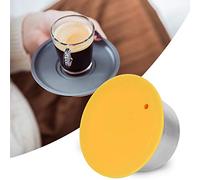C¨¢psula Reutilizable para Caf¨¦ de Acero Inoxidable 40ml con Filtro Recargable Compatible con M¨¢quinas de Espresso Amarillo