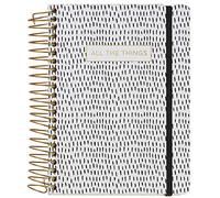 C.R. Gibson Cuaderno tres en uno en blanco y negro "All The Things", cuadrícula de puntos y rayas, 6.25 pulgadas de ancho x 8.3 pulgadas de largo, 480 páginas