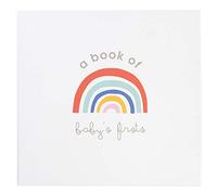 C.R. Gibson Rainbow "A Book of Baby's Firsts" Libro de recuerdos para primer año con almohadilla de tinta, 36 páginas, 9.5 x 9 pulgadas