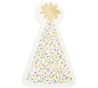 C.R. Gibson Servilletas de almuerzo surtidas, Sprinkle Birthday - Sombrero de fiesta troquelado, detalles de lámina dorada - 3 capas, 20 unidades (TW7-25509)