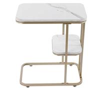 C Shape Coffee Table MDF and Iron Sofa Table Beside Table Home Furniture Decoration Side Table (Picture Color 1)