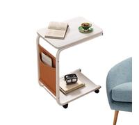 C Shaped End - 15,75 x 11,02 x 24,8 pulgadas Small Movable Side for Living Room, Doble capa lateral Stand For Sofas & Beds | Compaact Multifunctional Space-Saving for Bedrooms, Apartments,