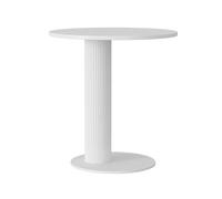 C Shaped Roman Column End Tables, Modern Living Room Sofa Side Table,Creative Balcony Rock Slab Small Round Table, Bedroom Nightstand(White,60cm/23.6in)