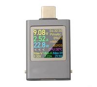 C Tester Meter USB Power Meter 4 5~50V 0~12A con pantalla giratoria de cuatro lados y grabación de datos de máxima potencia para un monitoreo de carga completo (B)