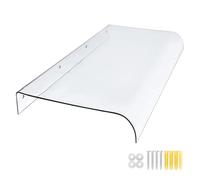 C - Toldo para ventana exterior de 14 pulgadas/17 pulgadas de profundidad, refugio para puerta delantera, protección UV y lluvia, 34 x 47.3 pulgadas para Sune