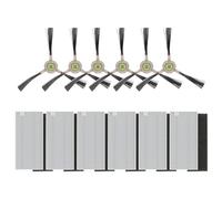 C-U Juego de 6 cepillos laterales y 6 filtros HEPA kit accesorios para Lefant M1 Robot Aspirador Fregasuelos