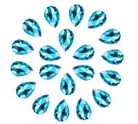 C&Z Piedras de cristal en forma de lágrima de diamantes de imitación grandes para manualidades, fabricación de joyas, zapatos, vestido de cuentas de cristal facetadas, 36 unidades, color azul