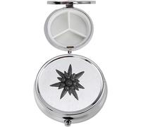 C1 - Pastillero grande con acabado negro Edelweiss hecho de fino peltre inglés en un contenedor de 3 secciones con espejo