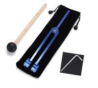 C128 - Tenedor de afinación para terapia de tono, instrumento de curación de 128 Hz, aluminio ponderado, tenedor de afinación, diapasones médicos, terapeuticos, herramientas de meditación, color azul