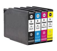 C13T04A100, C13T04A200, C13T04A300, C13T04A400 Pack 4 Cartuchos de Tinta pigmentada compatibles para Epson Workforce Pro WF-C8690DWF, Epson Workforce Pro WF-C8690, WF-C8190