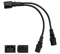C14 a 2xC13 Y Branch AC Power Extension Line Cable de alimentación PDU Divisor en Y para Monitor, Computadora, Chasis PDU e Impresora