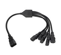 C14 a 5 X C13, IEC 320 C14 Enchufe Macho a 5 X C13 Enchufe Hembra Y Cable Divisor, 10A 250V Cable Adaptador de Corriente, 1.6 Pies