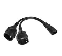 C14 a CEE 7/7 Y Splitter Cable de alimentación YACSEJAO IEC 320 C14 macho a europeo hembra Cable de extensión para ordenador, monitor (1FT/30CM)