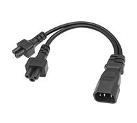 C14 to C5 Y Splitter Power Plug Cord YACSEJAO 10 A/250 V IEC 320 C14 macho a 2 x C5 hembra portátil Splitter Cable(1 FT/30 cm)