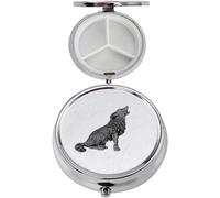 C18 Howling Wolf acabado negro hecho de fino peltre inglés en un contenedor de 3 secciones con espejo