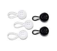 C2 Pack de 5 extensores para botones de camisa, blanco y negro - Tamaños mixtos - Añade hasta 3 tallas (1,3-2,5 cm) - Botones de 10 mm (16L) - Extensiones elásticas para cuello y puños (S/M/L)