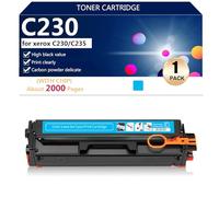 C230/C235 Cartucce Toner di Ricambio ad Alta Capacità 2000 Pagine para Xerox C230 C235 Stampante 006R04391 006R04392 006R04393 006R04394 (con Chip/Senza Chip),Cyan-with Chip