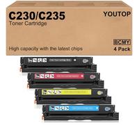 C230 C235 Cartucho de tóner de alta capacidad 4PK 006R04383 006R04384 006R04385 006R04386 Uso para impresora Xerox C230 C235 (1BK/1B/1M/1Y)