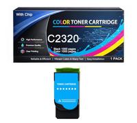 C2320 Cartucho de tóner con Chip Compatible con Lexmark C2320K0 C2320C0 C2320M0 C2320Y0, Funciona con impresoras C2325 C2425 C2535 C2640 MC2325 MC2425 MC2535 MC2640
