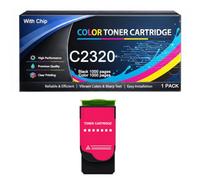C2320 Cartucho de tóner con Chip Compatible con Lexmark C2320K0 C2320C0 C2320M0 C2320Y0, Funciona con impresoras C2325 C2425 C2535 C2640 MC2325 MC2425 MC2535 MC2640