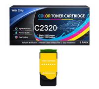 C2320 Cartucho de tóner con Chip Compatible con Lexmark C2320K0 C2320C0 C2320M0 C2320Y0, Funciona con impresoras C2325 C2425 C2535 C2640 MC2325 MC2425 MC2535 MC2640