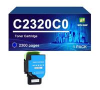 C2320K0 C2320C0 C2320M0 Y C2320Y0 Cartuchos De Tóner Compatibles para Lexmark C2325 MC2325 C2425 MC2425 MC2535 Y MC2640,Cyan-1 Pack