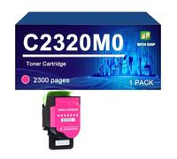 C2320K0 C2320C0 C2320M0 Y C2320Y0 Cartuchos De Tóner Compatibles para Lexmark C2325 MC2325 C2425 MC2425 MC2535 Y MC2640,Magenta-1 Pack
