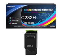 C232H Cartucho de tóner con Chip Compatible con Lexmark C232HK0 C232HC0 C232HM0 C232HY0 para impresoras C2325 C2425 C2535 C2640 MC2325 MC2425 MC2535 MC2640