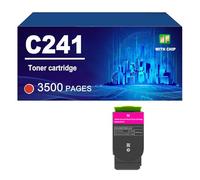 C241 C241X Cartuchos De Tóner (con Chip) Compatible para Lexmark C2325 MC2325 C2425 MC2425 MC2535 MC2640, 6000/3500 Páginas,Magenta-1 Pack