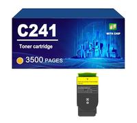 C241 C241X Cartuchos De Tóner (con Chip) Compatible para Lexmark C2325 MC2325 C2425 MC2425 MC2535 MC2640, 6000/3500 Páginas,Yellow-1 Pack