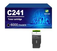 C241 C241X Cartuchos De Tóner (con Chip) Compatible para Lexmark C2325 MC2325 C2425 MC2425 MC2535 MC2640, 6000/3500 Páginas,Black-1 Pack