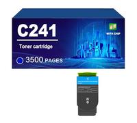 C241 C241X Cartuchos De Tóner (con Chip) Compatible para Lexmark C2325 MC2325 C2425 MC2425 MC2535 MC2640, 6000/3500 Páginas,Cyan-1 Pack