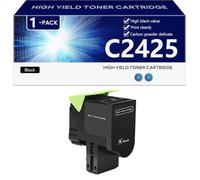 C2425 Cartucho de Tóner Compatible para Lexmark C2325 MC2325 C2425 MC2425 MC2535 MC2640 Impresoras, Alto Rendimiento 6000 Páginas, Impresión Nítida,Black-1 Pack