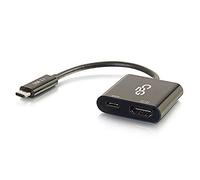C2G 29531 USB-C a 4K UHD HDMI Adaptador de Audio/vídeo convertidor con Entrega de energía, Negro