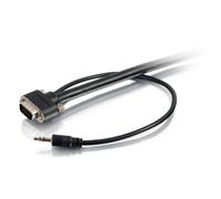 C2G 50228 Select VGA + cable de audio y video estéreo de 3,5 mm M/M, clasificación CMG en pared, negro (25 pies, 7,62 metros)